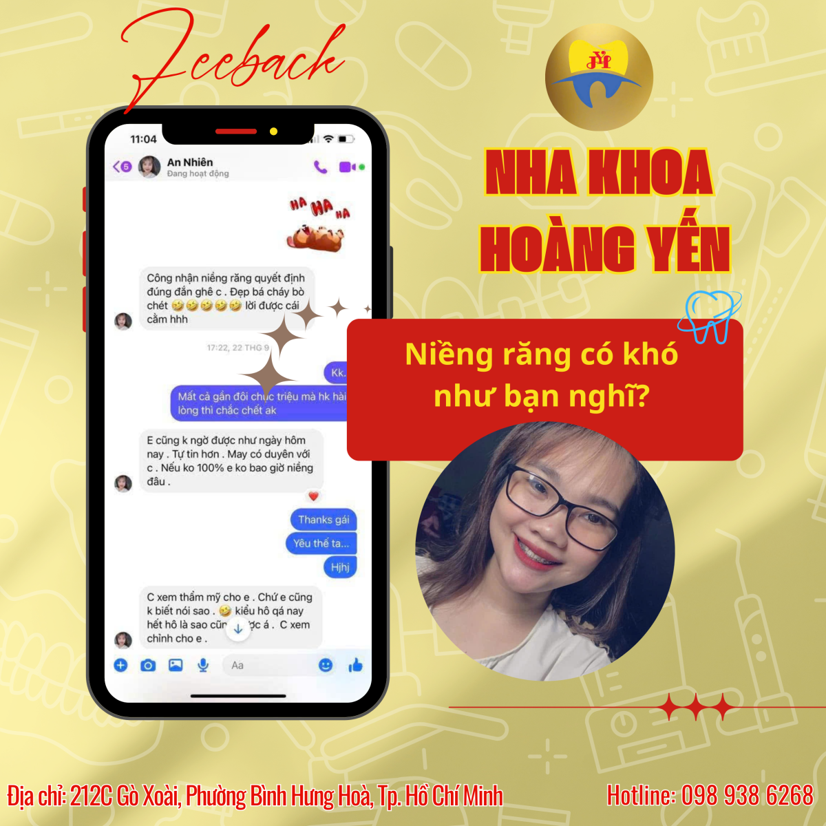 Chia sẻ khi trải nghiệm dịch vụ tại Nha khoa niềng răng uy tín Gò Xoài (Nha Khoa Hoàng Yến) – nha khoa chỉnh nha uy tín quận Bình Tân,